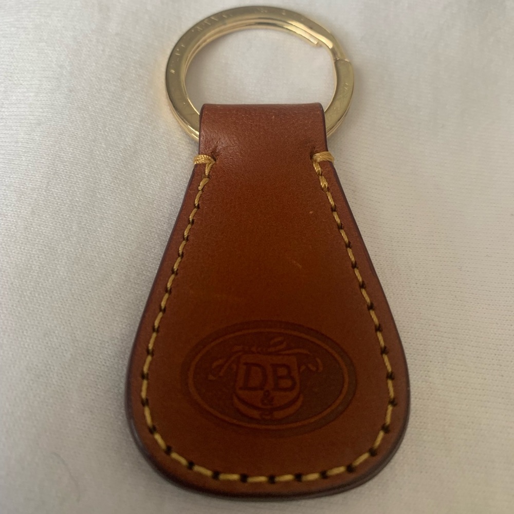 Dooney & Bourke Leather DB keychain Key ring